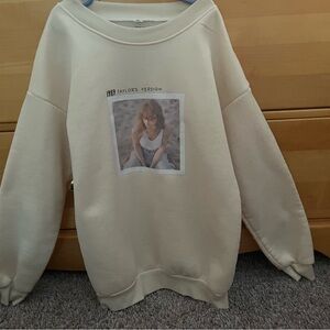 Taylor Swift Cream Crew Neck Sweater